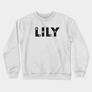 Lily cat name made of hand drawn paw prints Crewneck Sweatshirt